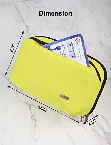 GOX Premium Toiletry Bag For Men, Dry Wet Separate Travel Toiletry Bag, Dopp Kit Case For Travel, Cosmetics Organizer Pouch (Lemon Lime) - color: Lemon Lime
