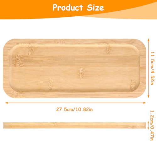 Bamboo Vanity Bathroom Tray for Counter, Sink Counter Tray | Rounded Corner Design, Storage Vanitys Pallet for Organizing Decor Display, For Cosmetics Toiletries, 11 X 4.5 X 0.5 Inch