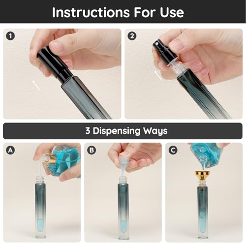 Segbeauty Refillable Perfume Bottle Travel, 5pcs 10ML Mini Glass Spray Bottles for Perfume, Empty Fine Mist Cologne Sprayer Portable Sample Container Atomizer for Dispensing Toilteries Liquid Cosmetic - color: Green, style: Mini Bottle Set