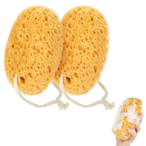 2Pcs Bath Sponge, 6.1 Inch Soft Exfoliating Body Scrubber Shower Sponges, Large Foam Loofah Face Puff for Women, Men, Teenager Body Cleansing Supplies - style: Style 1