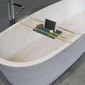 Expandable Bathtub Tray,Bathtub Tray Caddy for Luxury Bath Expandable,Expandable Range 68-90cm/26.77-35.43 in (Gold+Green) - color: Gold+green