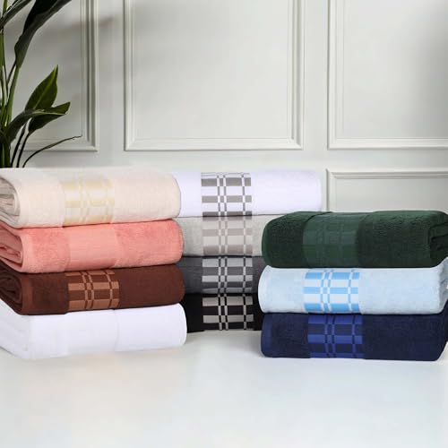 Superior 8-Piece Cotton Towel Set, Geometric Design, Dobby Border, Plush Quick Dry Towels, Decorative Bathroom, Spa, Includes 2 Bath, 2 Hand, 4 Face Towels/Washcloth, Larissa Collection, Forest Green - color: Forest Green, size: 8 Piece Towel Set