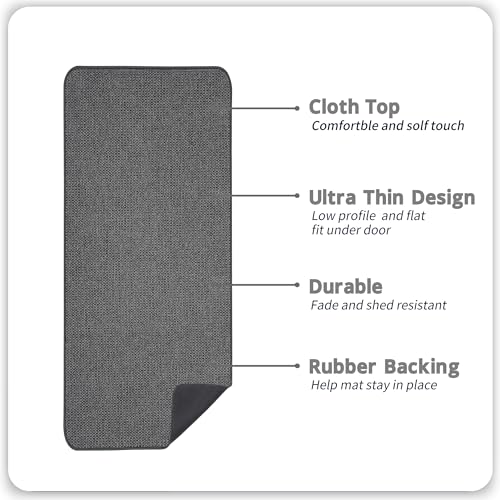 Bosap Bath Mat,Ultra Thin Bathroom Runner Rugs,Large Bath Mats for Bathroom,Quick Dry,Non-Slip,Machine Washable,Low Pile,Bath Rug,Shower Outside,Sink,Home Decor Accessories.Dark Grey,2'x5'（24x60inch） - color: Dark Grey, size: 2' X 5' (Runner)