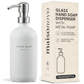 MaisoNovo Soap Dispenser 1-Piece Set | 16.9oz White Bottles with Silver Stainless Steel Pump Core - color: White/Silver
