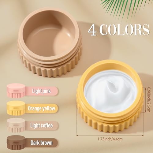 Maxcheck 4 Pcs Travel Containers for Toiletries 0.68 Oz/20 ml Small Silicone Cream Jar with Lid Mini Leakproof Lotion Jar Refillable Travel Cosmetic Container for Face Body Skin Cream (Classic Color) - color: Classic Color
