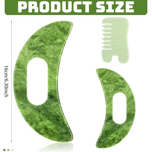 BBTO 2 Pcs Jade Comb for Scalp Massage Gua sha Comb for Head Body spa Hair Multifunctional Handheld Massage Tools(Fashion, Classic) - style: Fashion, Classic