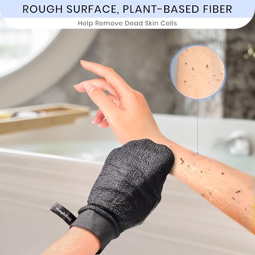 SimpleField Korean Exfoliating Mitt for Remove Dead Skin. 2 Pack 100% Viscose Kessa Deep Exfoliating Gloves for Body Scrub, Keratosis Pilaris and Self Tanning Removal. Easily Smooth Skin Surface. - style: 2 Piece