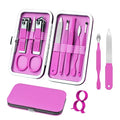 Manicure Set 8 in 1 Nail Clipper Set,RedFlow Nail Clippers,Fingernail & Toenail Clippers,Manicure Tools,Pedicure Tools,Suitable for Travel Manicure Kit,Nail Set Kit with Everything Profe (Purple) - color: Purple