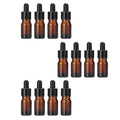 erioctry 5ML/10ML Amber Glass Essential Oil Bottles and Eyed Dropper Black Caps Makeup Cosmetic Sample Container Boxes of Glass for Essential Oil Aromatherapy Use(Pack of 12) (5ML) - size: 5ML