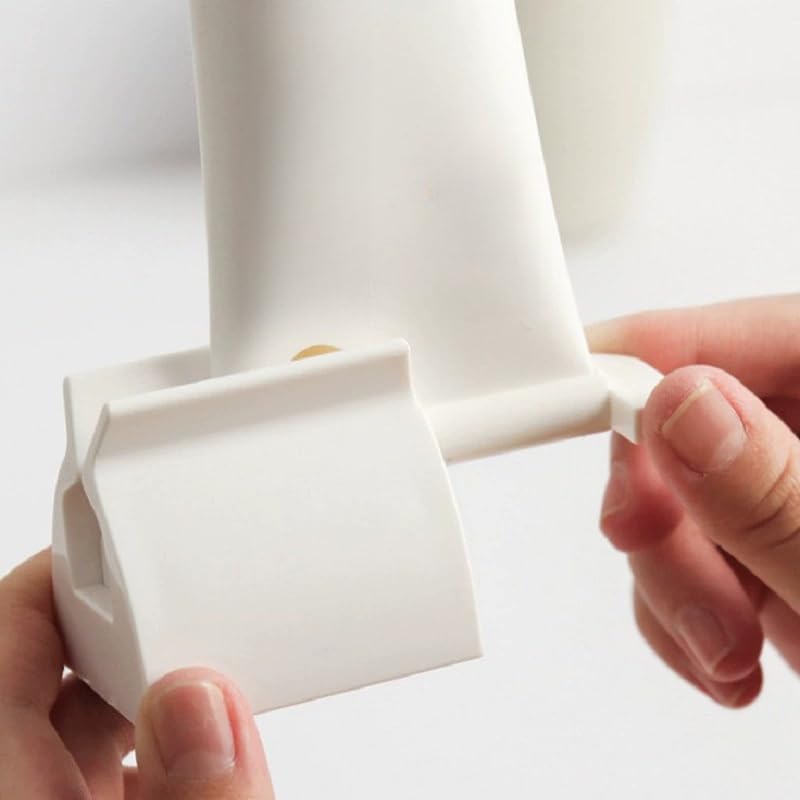 Uncharged Rolling Toothpaste Squeezer Dispenser Effortless and Space-Saving Way to Dispense Toothpaste（White） - color: White