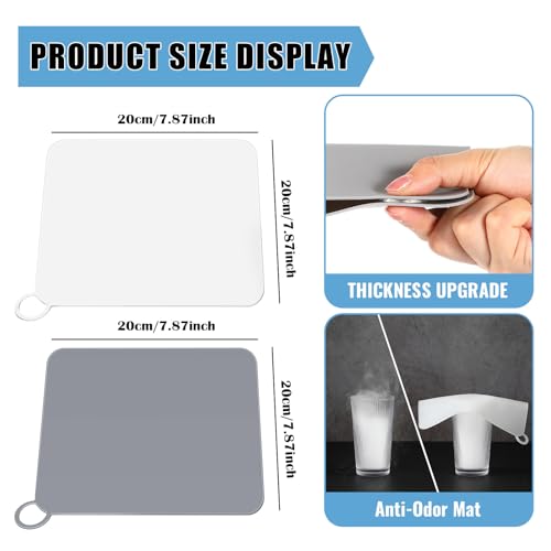 Yinkin 6 Pcs Drain Covers to Keep Bugs Out Silicone Shower Floor Tub Stoppers Bathtub Drain Stoppers Sewer Anti-Odor Mats Deodorizing Plugs for Bathroom(7.87 x 7.87 Inch,Square,Grey and White) - color: Grey and White, size: 7.87 x 7.87 Inch, style: Square