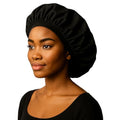 Reusable Oil Proof Nightcap, Protective Hair Bonnet and Shower Cap, Leakproof, Oilproof, and Waterproof, Black, Now 2 Sizes! - size: Small-Medium