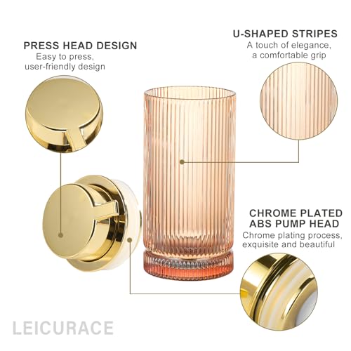 Glass Liquid Soap Dispenser, Refillable Liquid Dispenser with Gold Pump, Hand Soap Dispenser for Bathroom Kitchen, Modern Home Bathroom Kitchen Decor （Liquid Type/Clear） - color: Liquid Type/Clear