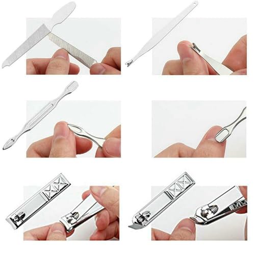 Nail Clippers Set Men Personal Care Tools Accessories Professional Manicure Pedicure Kit with Travel Case Nail Grooming Kit Gifts for Men Women Father Mother - color: Black-18pcs