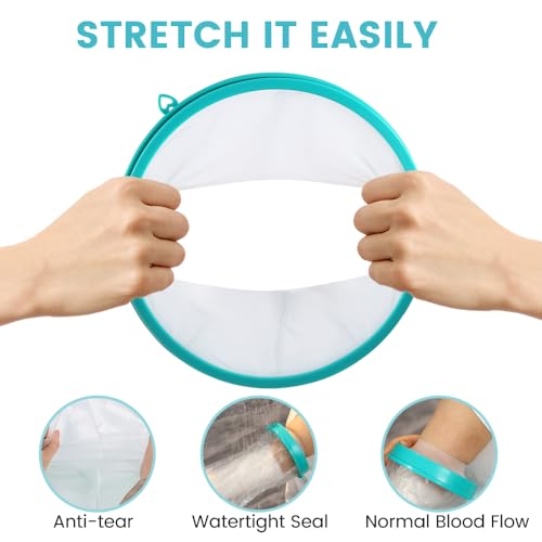 Cast Covers for Shower Arm, Waterproof Cast Cover, Cast Cover for Swimming, Cast Protector for Shower Adult, Elbow, Hand, Elbow, Upper Arm (Diameter - 7.9") Extra Long - color: Full Arm L, style: Reinforced Green