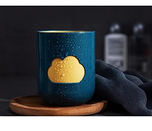 Simple Cloud mouthwash Cup Home Brushing Cup Creative Cute Couple mouthwash Cup. (Dark Green & Light Blue) - color: Dark Green & Light Blue