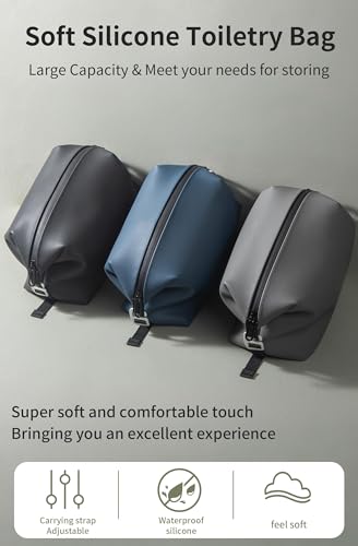 6"x 11" 6L Large Silicone Toiletry Bag,Waterproof Leakproof Foldable Travel Organizer,Dopp Kit Alternative for Men & Women,Black - color: Black, size: 6L