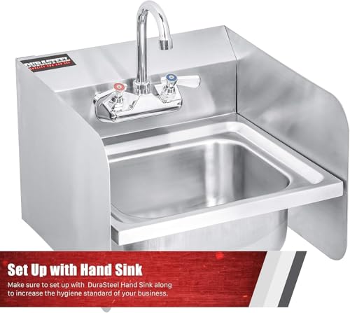 DuraSteel Stainless Steel Splash Guard for Sink & Fryer - 20" x 12" Wall Mount Shield for Deep Fryer Splash Guard Commercial - Stove Oil Splatter Protection Screen for Kitchen Area Safety & Hygiene - size: 20" x 12" Wall Mount