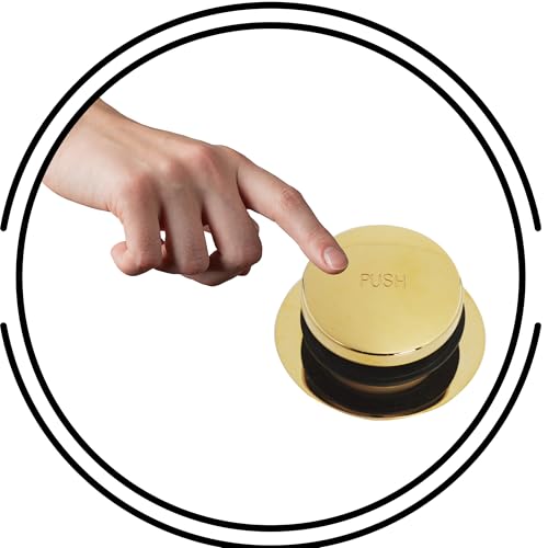 Westbrass A931K-01 Universal 1-3/8" Fine Thread Tip-Toe Bathtub Drain Plug Trim Set with One-Hole Overflow Faceplate and 1-1/2" Adapter Bushing, Polished Brass - color: Polished Brass