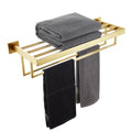 KOKOSIRI Towel Shelf Holder 24'' Bathroom Towel Rack with Two Bath Towel Bars Rails SUS304 Stainless Steel Wall Mount, Brushed Gold, B6003BG - color: Brushed Gold, size: 24-Inch