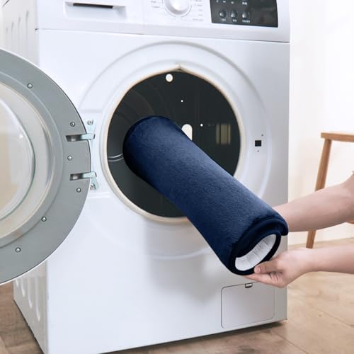 HUXMEYSON Bathroom Rugs Sets 3 Piece, Ultra Soft Velvet Memory Foam Bath Rugs, Non-Slip & PVC Backing Bathroom Mat Set, Washable Quick Dry Bath Rug - Navy - color: Navy, size: 17"x24"+20"x32"+U Shape 20"x24"