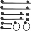 Cilee 10 Piece Matte Black Bathroom Hardware Set,2 Pack 5 Piece Bathroom Accessories Set Include 24 inch,16 inch Toilet Paper Holder, Towel bar,Towel Ring,Towel Hook,Stainless Steel Wall Mounted - color: 1 Black, size: 24inch