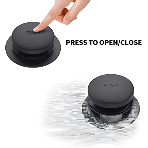 Matte Black Bath Tub Drain and Overflow Kit, Universal All Metal Tip-Toe Bathtub Drain Replacement Kit with Fine/Coarse Thread - color: Matte Black