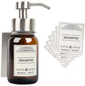 Wall Mount Soap & Shampoo Dispenser, 8.5oz Silver Pump Bottle | silver & brown design with leakproof pump and waterproof labels; rust-resistant, easy to refill for modern hotels. - color: Silver Set of 1