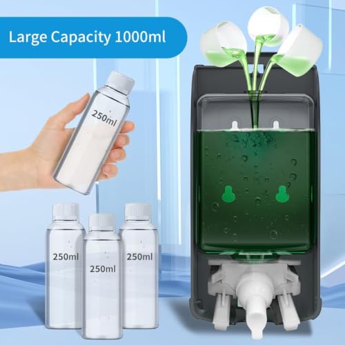Manual Foam Soap Dispenser, 35oz (1000mL) Commercial Refillable Foaming Soap Dispenser-Dark Grey, CHUANGDIAN | ABS, Wall-Mount, Bathroom Commercial Foaming Soap Dispenser - color: Dark Grey