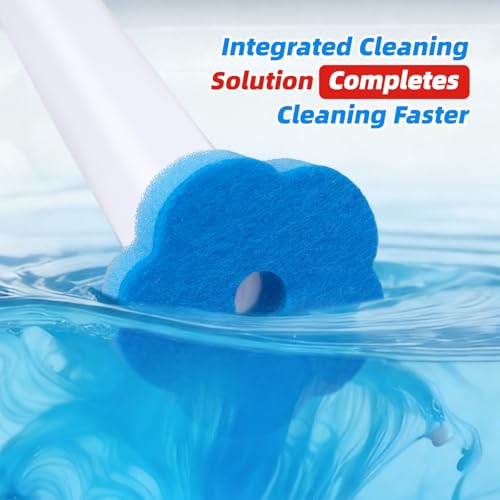 Disposable Toilet Brush with 48 Refills, Toilet Brushes and Holders, Wall Mounted Toilet Bowl Cleaner Wand for Bathroom Maintenance - style: 1 Brush+48 Refills