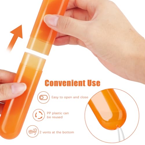 6 Pack Travel Toothbrush Case, Breathable Portable Toothbrush Holder, Plastic Toothbrush Cover Container for Traveling, Bathroom, School, Home, Business, Camping - color: Orange+Pink+Purple+Blue+Lucency(2)