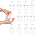 12 Piece 250ml Foam Soap Dispenser, Travel Foam Dispenser. Refillable Plastic Pump Hand Soap Bottle, Travel Essentials, Clear Container for Bathroom Vanity - color: White