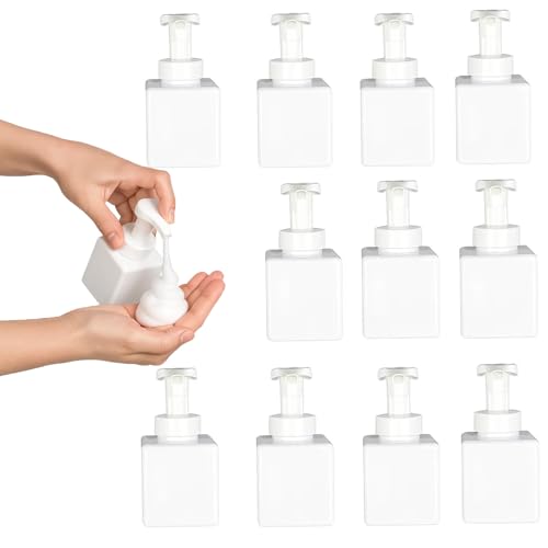 12 Piece 250ml Foam Soap Dispenser, Travel Foam Dispenser. Refillable Plastic Pump Hand Soap Bottle, Travel Essentials, Clear Container for Bathroom Vanity - color: White