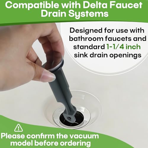 2-Pack RP5648BN Drain Stopper Replacement Part, Compatible with Delta Faucets, 1/4 x 4 Inch Pop-Up Style, with Black Sealing Ring