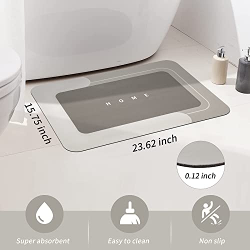 Housego Absorbent Bath Mat Magic Rug, Quick Drying Mat Magic Bath Mat Non-Slip Floor Rug Rubber Backed for Bathroom Kitchen Shower Sink, Water Absorbent (1PC, 15.7''x23.6'', Beige) - color: Beige, size: 1 Rectangular Piece (15.7" x 23.6")