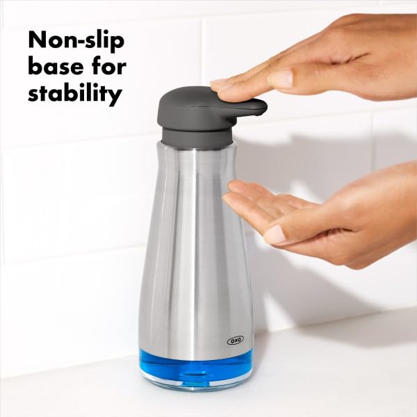 OXO Good Grips Stainless Steel Soap Dispenser, Kitchen and Bathroom Accessories - color: Stainless Steel, style: Soap Dispenser