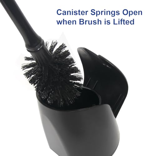CELOX Toilet Bowl Brush and Holder, Compact Toilet Brush with Breathable Ventilation Stand Base, Bathroom Cleaning Kit, Black, 2 Set - color: Black