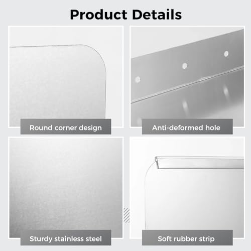 2 PCS Side Splash Guards for Sink, 12''x17'' Stainless Steel Kitchen Sink Splash Protectors with Screws, Restaurant Home Hand Sink Guards，Splash Guard for Kitchen Sink Area
