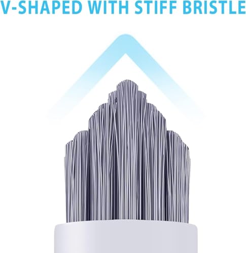 Lumkew Grout Cleaner Brush,Hard Bristle Grout Cleaning Brushes Scrubber for Tile Floors Bathroom Shower, Black, 3 Pieces