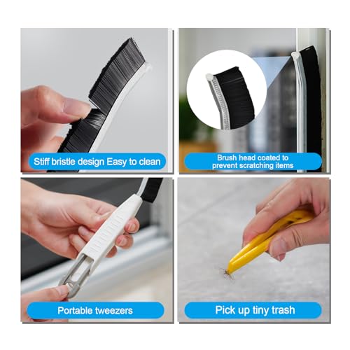 2 Pack Hard Bristle Grout Cleaning Brush, Heavy Duty Crevice Scrubber for Tile Lines, Sink, Stove & Bathroom Narrow Gap Deep Stain Remover Tool