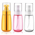 Cosywell Travel Spray Bottle 3 Pack 2oz 60ml Leak Proof TSA Approved Fine Mist Spray Bottle Empty Plastic Refillable Containers for Hair Perfume Toners Rose Water Cosmetics(Gold+Pink+Clear) - color: Gold+Pink+Clear, size: 2 oz