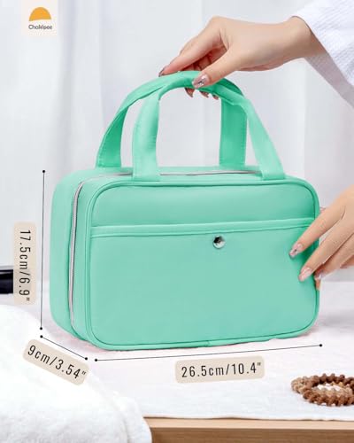 Travel Hanging Toiletry Bag for Women - Waterproof Cosmetic Organizer with Clear Window, Lightweight Bathroom Bags for Essentials, Makeup, Shampoo, Toiletries Green, Medium - color: Green, size: M (10.8x6.9x3.5inch)