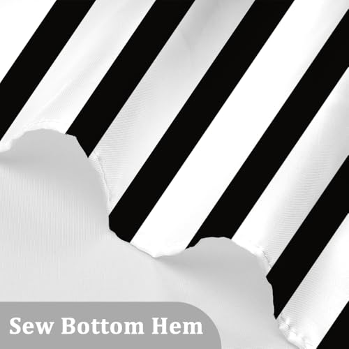 60x72inch Black White Shower Curtain Sets Decor Black and White Vertical Stripes Decor Modern Fashion Simple Bathroom Curtain for Home Bathtub Stall Decoration Hooks Included - color: Black, size: 60"W x 72"L (Pack of 1)