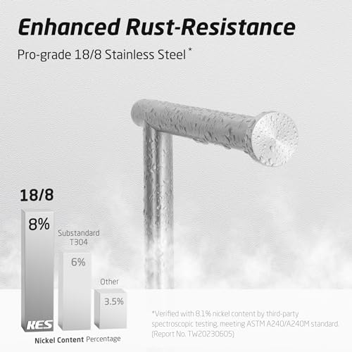 KES Extra High Toilet Paper Holder Free Standing 26", Toilet Paper Holder Stand with Natural Marble Base, Floor Freestanding Toilet Paper Holders 18/8 Stainless Steel Brushed Finished, BPH284S66-2 - color: Brushed Steel, size: 26"H