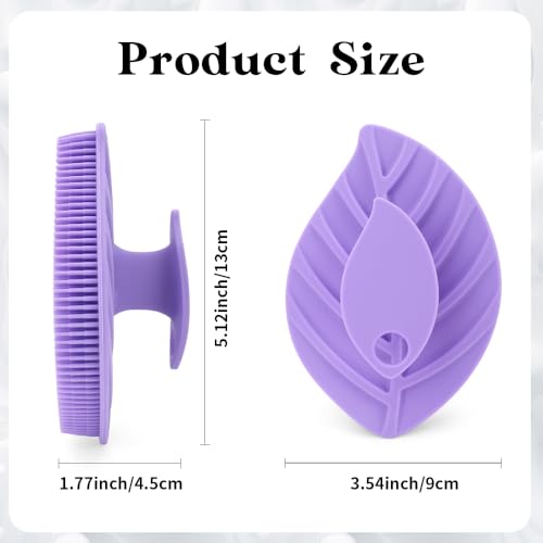 2 Pack Silicone Body Scrubber, Soft Silicone Loofah, Gentle Exfoliating Body Scrubber for Sensitive Skin, Leaf Shaped Shower Scrubbers, Silicone Scrubbers Body Brush for Women Men (Pink & Purple) - size: 2 Pack: Pink & Purple