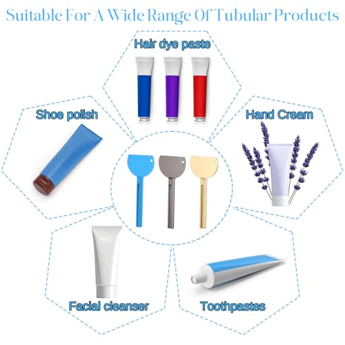 3 Pcs Toothpaste Squeezer Stainless Steel Toothpaste Tube Squeezer Metal Toothpaste Dispenser Roller Tube Wringer Tube Key Squeezer Roller for Cosmetic Paint Cream Hair Dye, 3 Colors