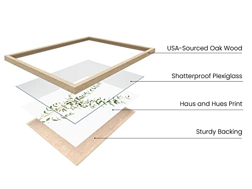 HAUS AND HUES Botanical Plant Wall Art Prints - Set of 4, Plant Wall Decor, Floral Kitchen, Flower Leaves Wall Art, Boho Eucalyptus Decor, Green Botanical Poster (8x10, Beige Frame) - color: Eucalyptus Leaves, size: 8x10, style: Beige Framed