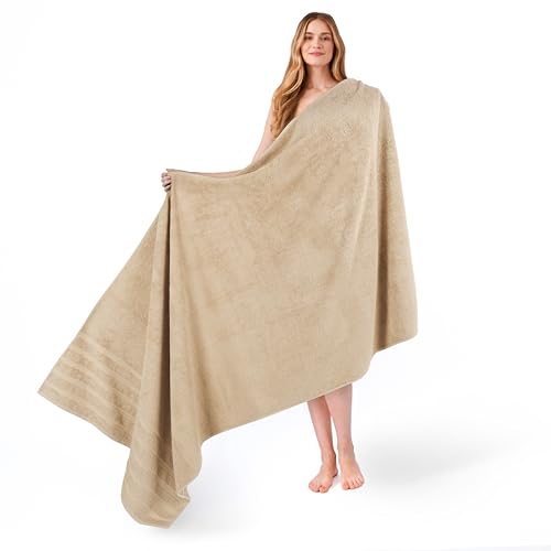 American Soft Linen 100% Cotton Luxury Turkish Towels, 35x70 XL Bath Sheet | Soft Absorbent Quick Dry OEKO Tex Standard 100 Certificated Durable Machine Washable Breathable Premium Hotel Quality - color: Beige, size: 35"x70"