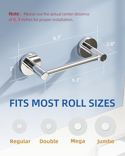 RUACQ Bathroom Toilet Paper Holder, Double Post Pivoting Wall Mounted Toilet Paper Holders, Stainless Steel and Zinc Alloy Bathroom Tissue Holder(Chrome) - color: Chrome, size: Wall Mounted