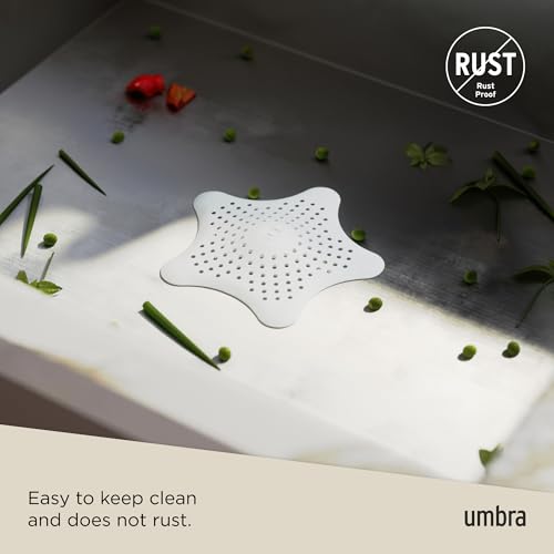 Umbra Starfish Drain Cover/Hair Catcher, White - color: White, size: 1 Count (Pack of 1)